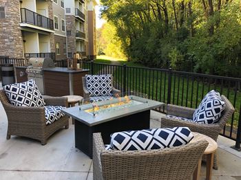 Community patio at frost english silver in maplewood, mn